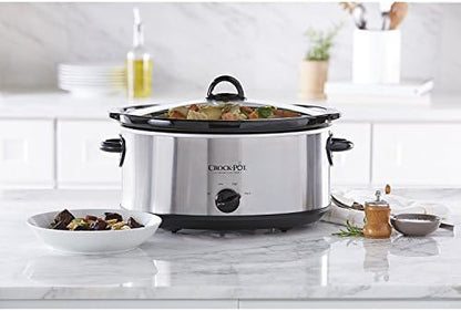 7 Quart Oval Manual Slow Cooker – Stainless Steel - Curated Catalog X4