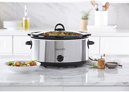 7 Quart Oval Manual Slow Cooker – Stainless Steel - Curated Catalog X4