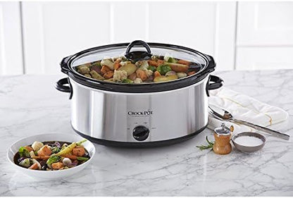 7 Quart Oval Manual Slow Cooker – Stainless Steel - Curated Catalog X4