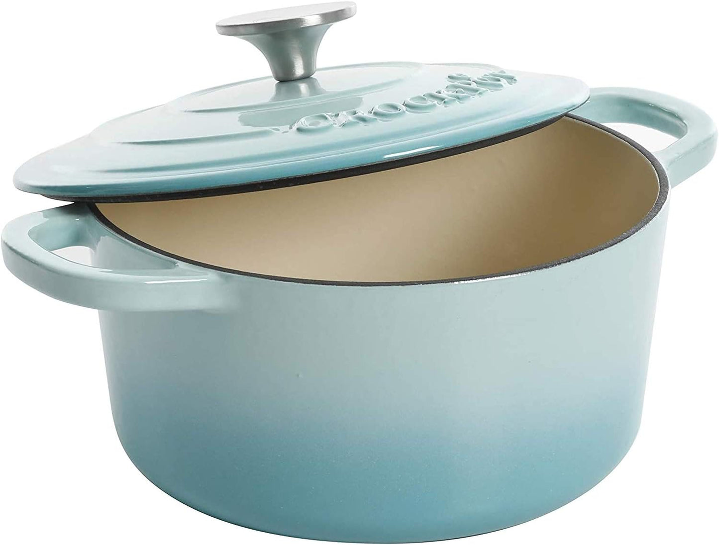 3 Quart Enameled Cast Iron Dutch Oven – Aqua - Curated Catalog W3