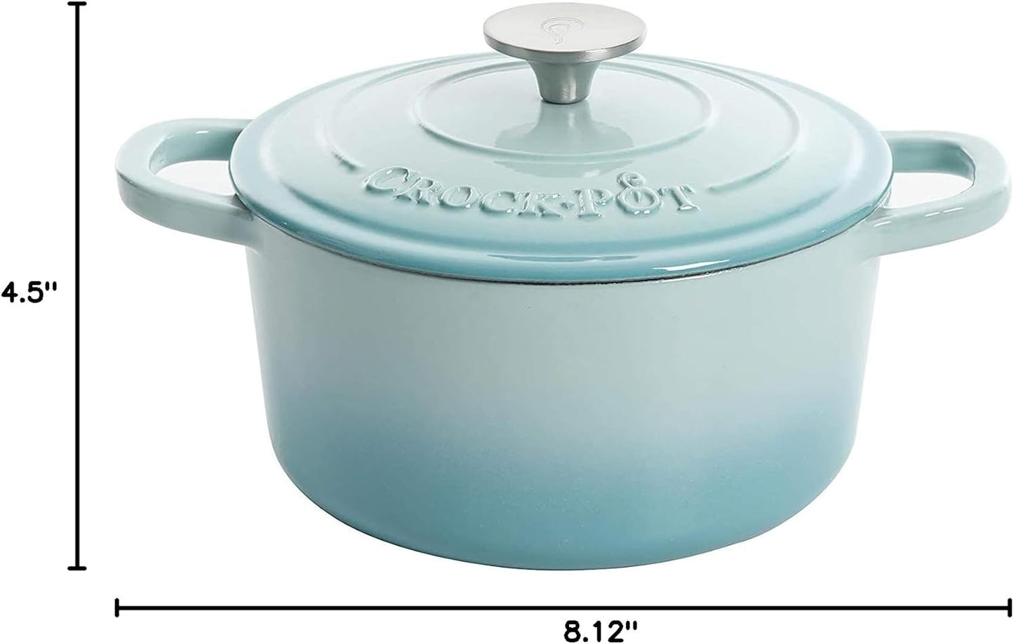 3 Quart Enameled Cast Iron Dutch Oven – Aqua - Curated Catalog J5