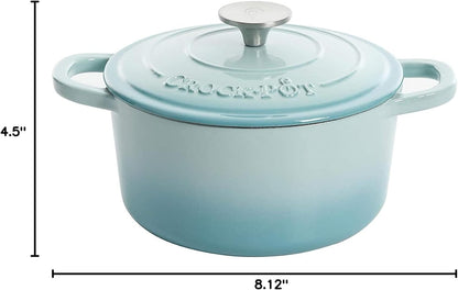3 Quart Enameled Cast Iron Dutch Oven – Aqua - Curated Catalog J5